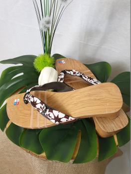 Wooden Batik flip flop