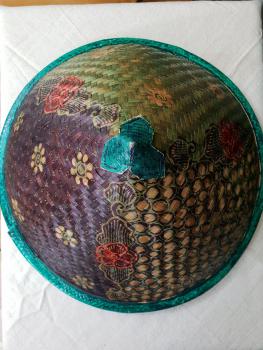 Bamboo hat with motiv