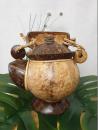 Coconut Shell Teapot with Rope Handle